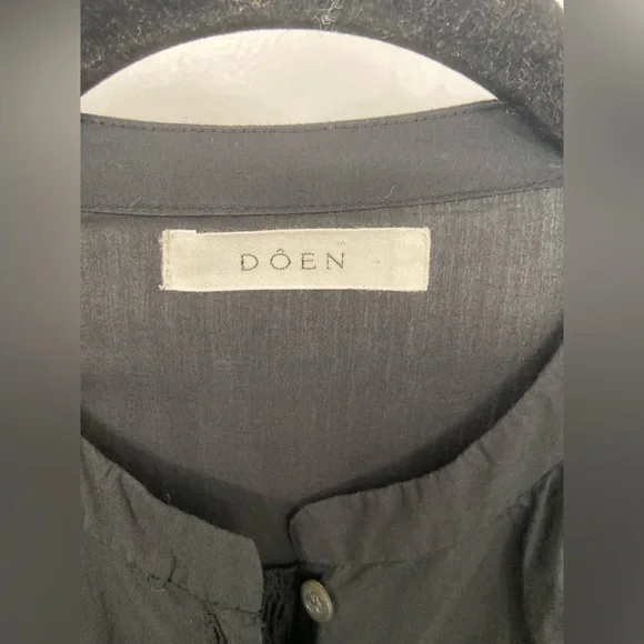 Doen Edlynne Maxi Dress Cotton Poplin Black Size Small - Picture 7 of 11